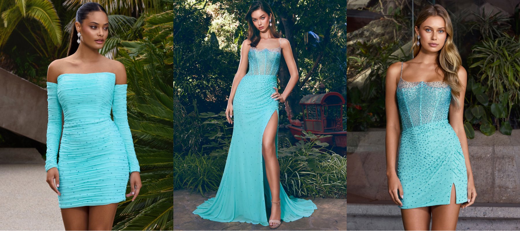 Turquoise Evening, Prom and Cocktail Party Dresses