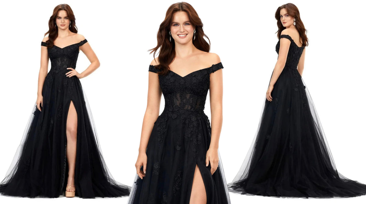 The Yasmina Gown – Black Lace Enchantment