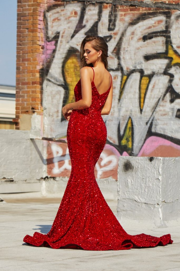 Portia & Scarlett Katerina Gown PS21207 | Red Prom Dress