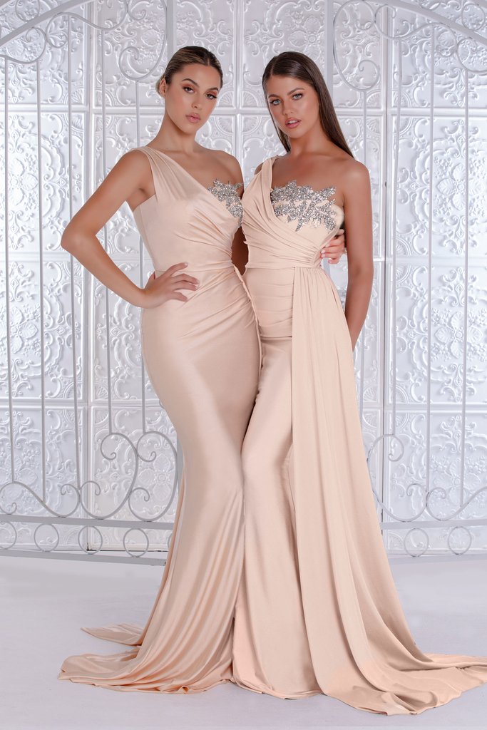 Portia and Scarlett Aylen Gown PS21219 | White Embellished Prom Dress