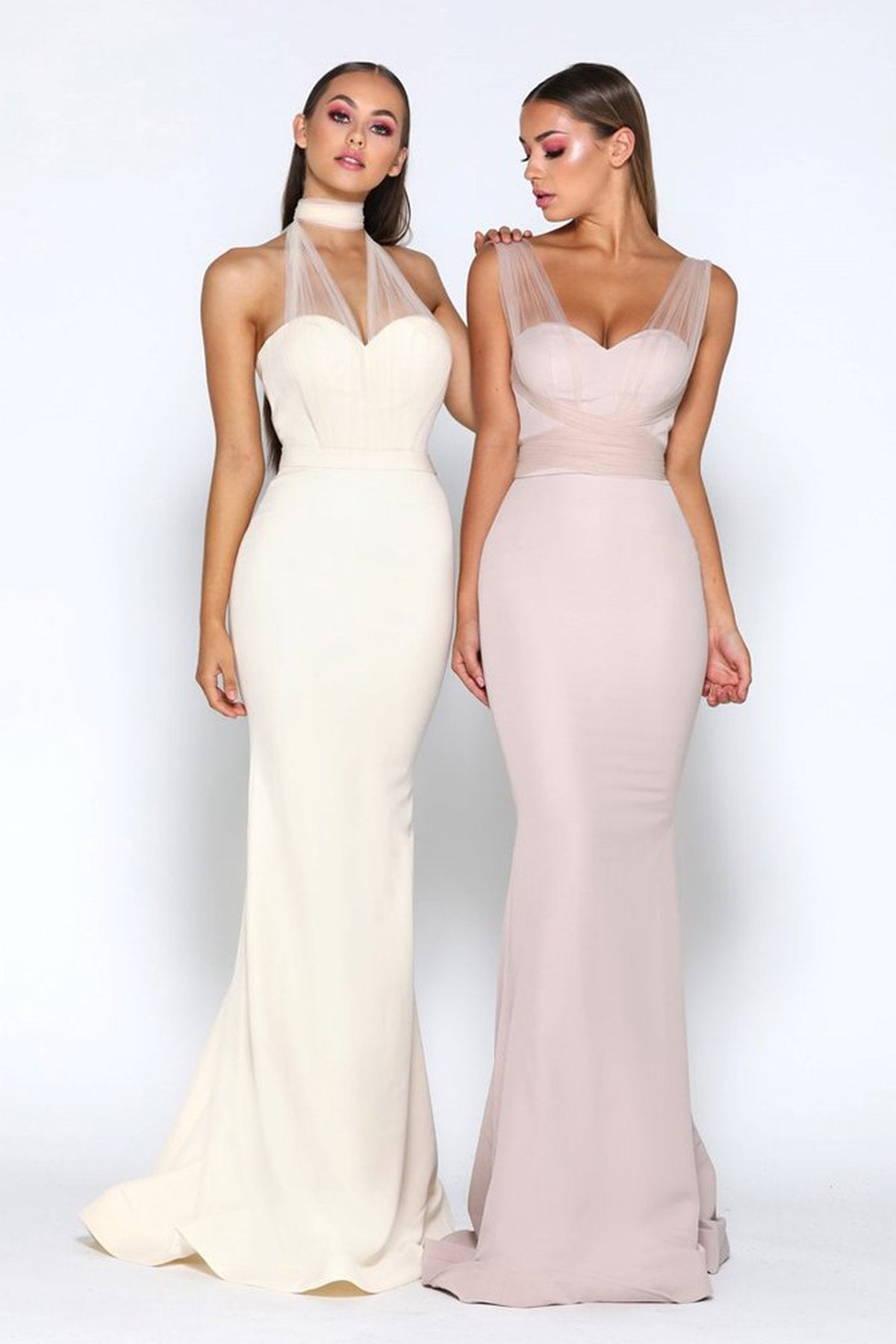 Portia & Scarlett Melisandre Gown | Cream & Pink Multiway Bridesmaid & Prom Dress