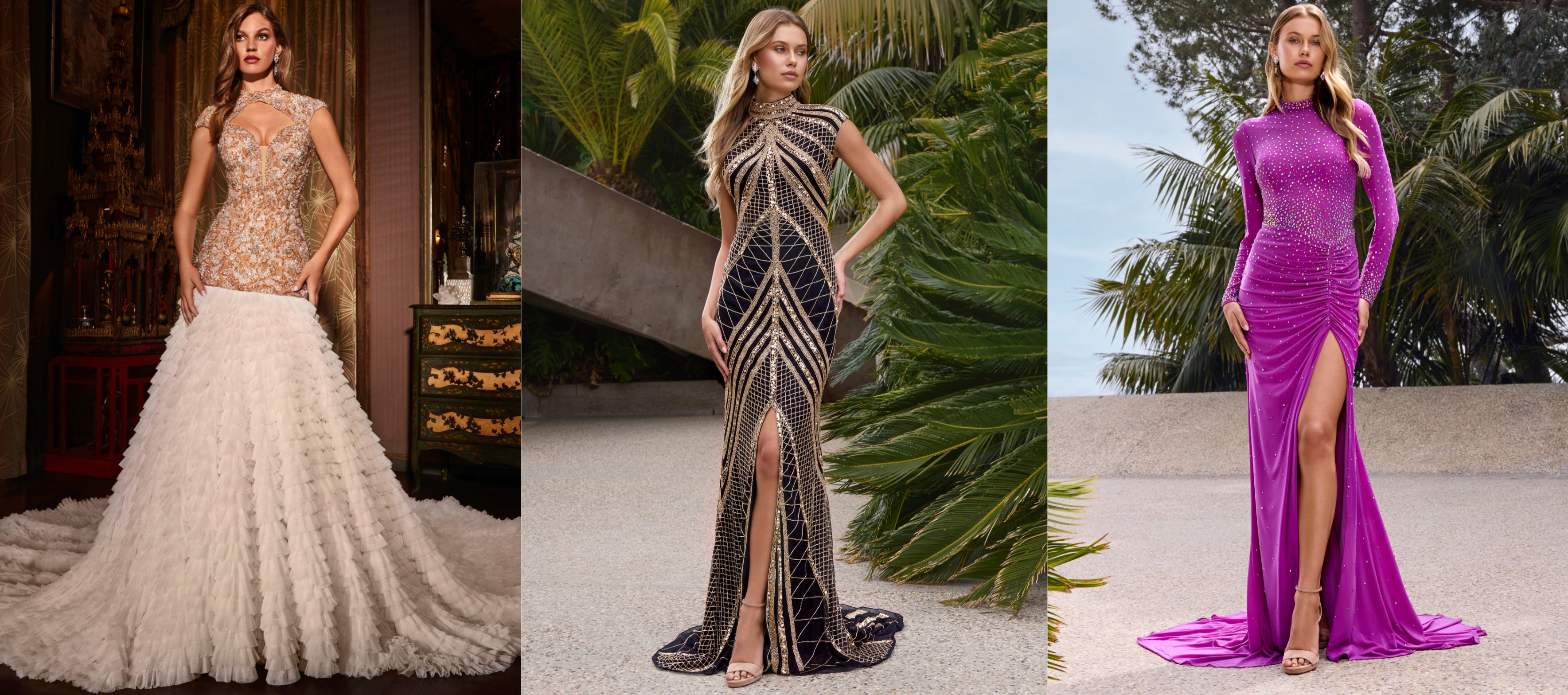High Neck Dresses - Elegant High Neckline Gowns - Naked Dresses