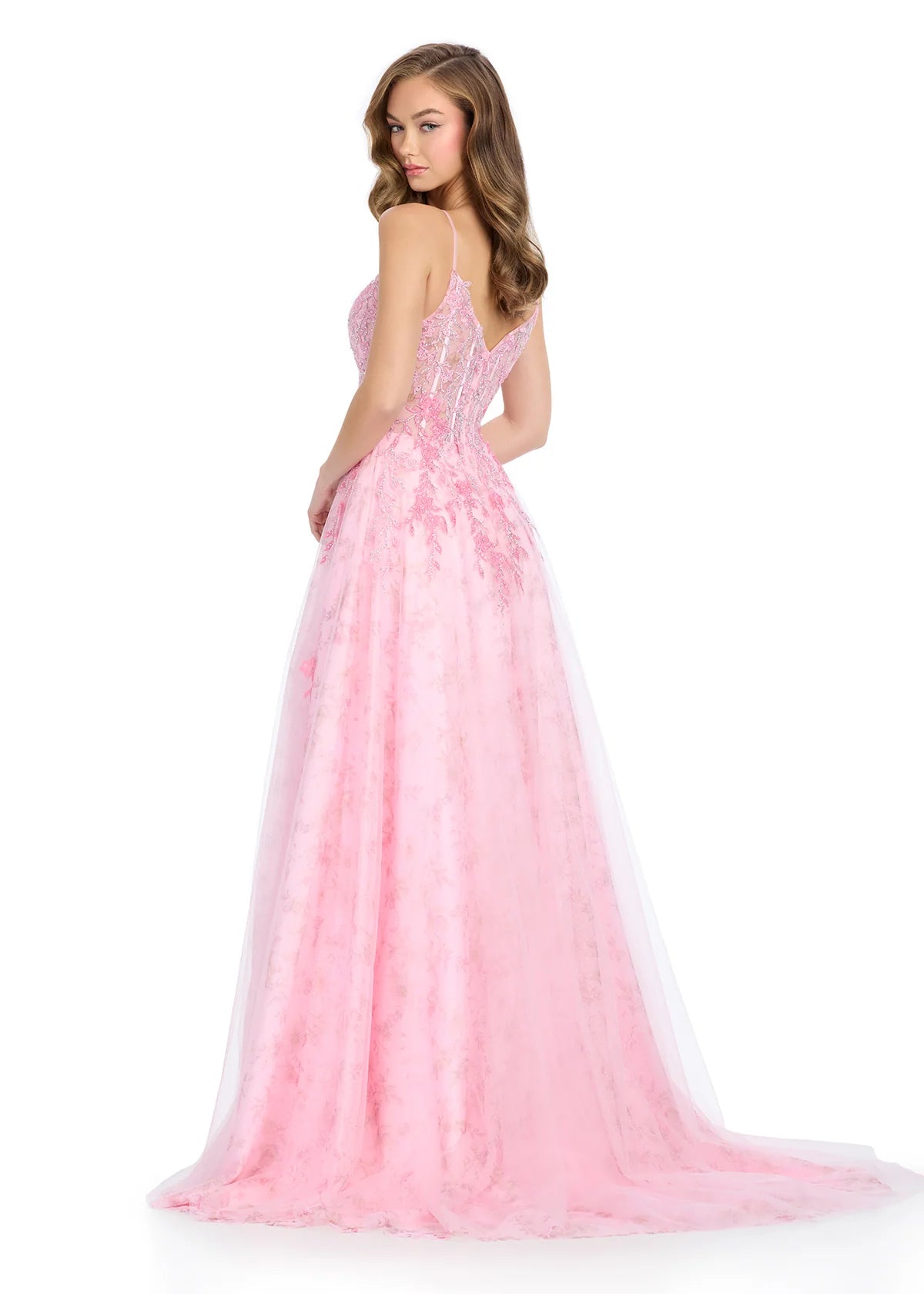 Nala Gown | Pink Feminine evening gown with flowing skirt, delicate detailing and elegant silhouette
