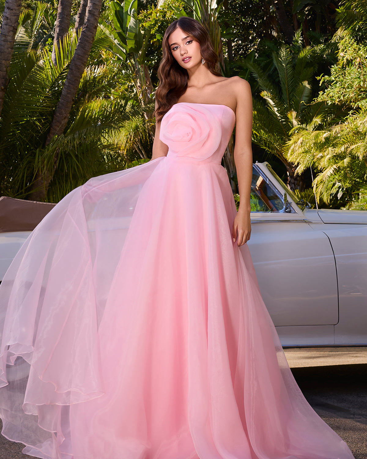 Freya Gown – Organza Floral Bustier Ball Gown – Naked Dresses