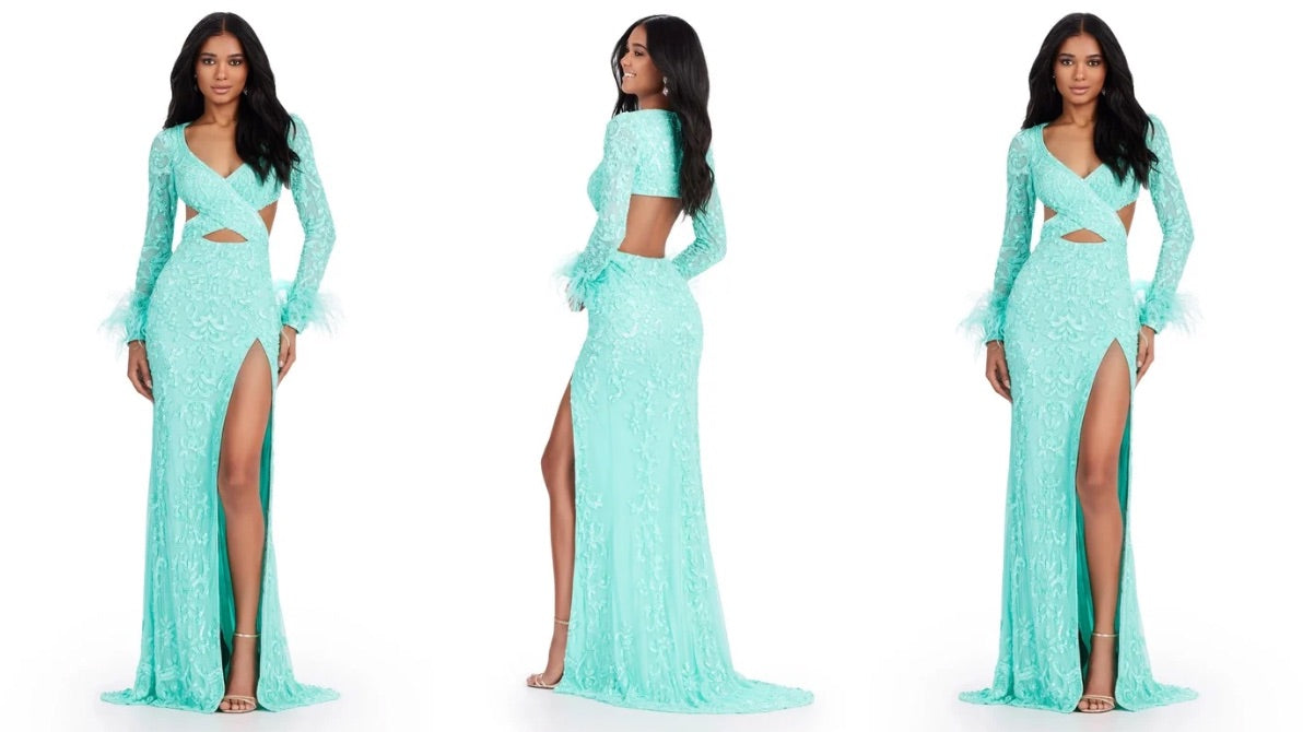 The Beauty Gown – Bold Long Sleeve Prom Glamour