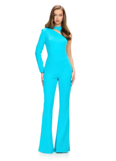 Video - One-Shoulder Jumpsuit With Cut-Out Detail And Flared Legs
